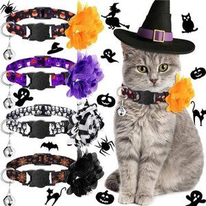 4 Pieces Cat Collars Cat Bell